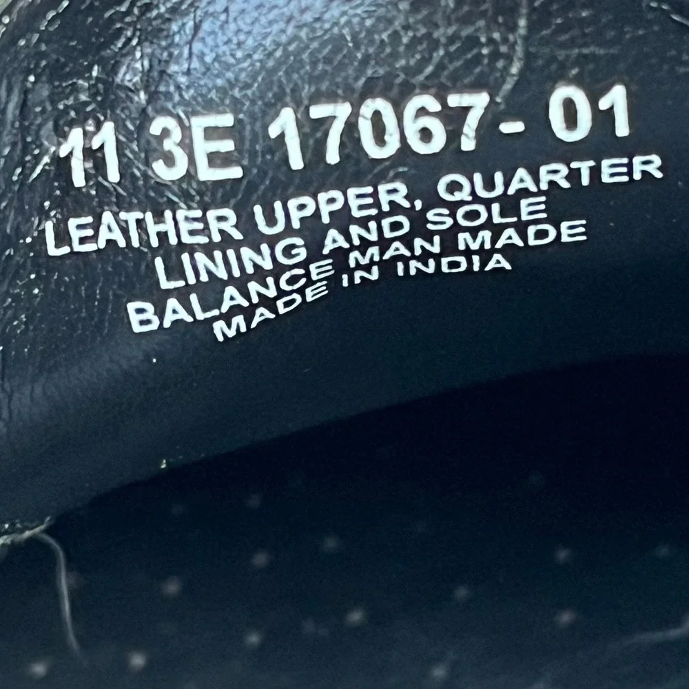 Florsheim Oxford Shoes Men 11 3E Black Leather Cap Toe Brogue 17067-01